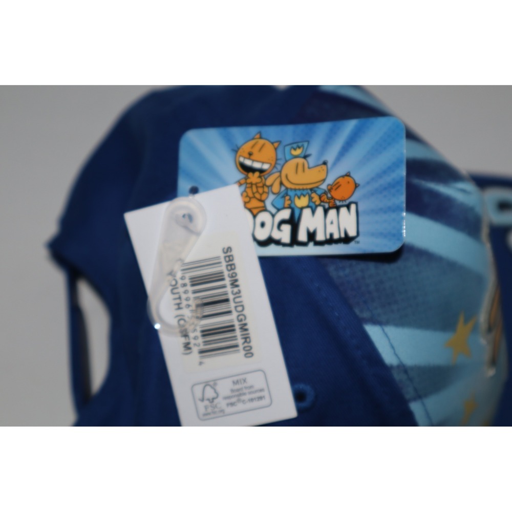 Dog Man YOUTH Snapback Hat Blue Do Good Graphic Baseball Cap OSFM NEW - Picture 5 of 9